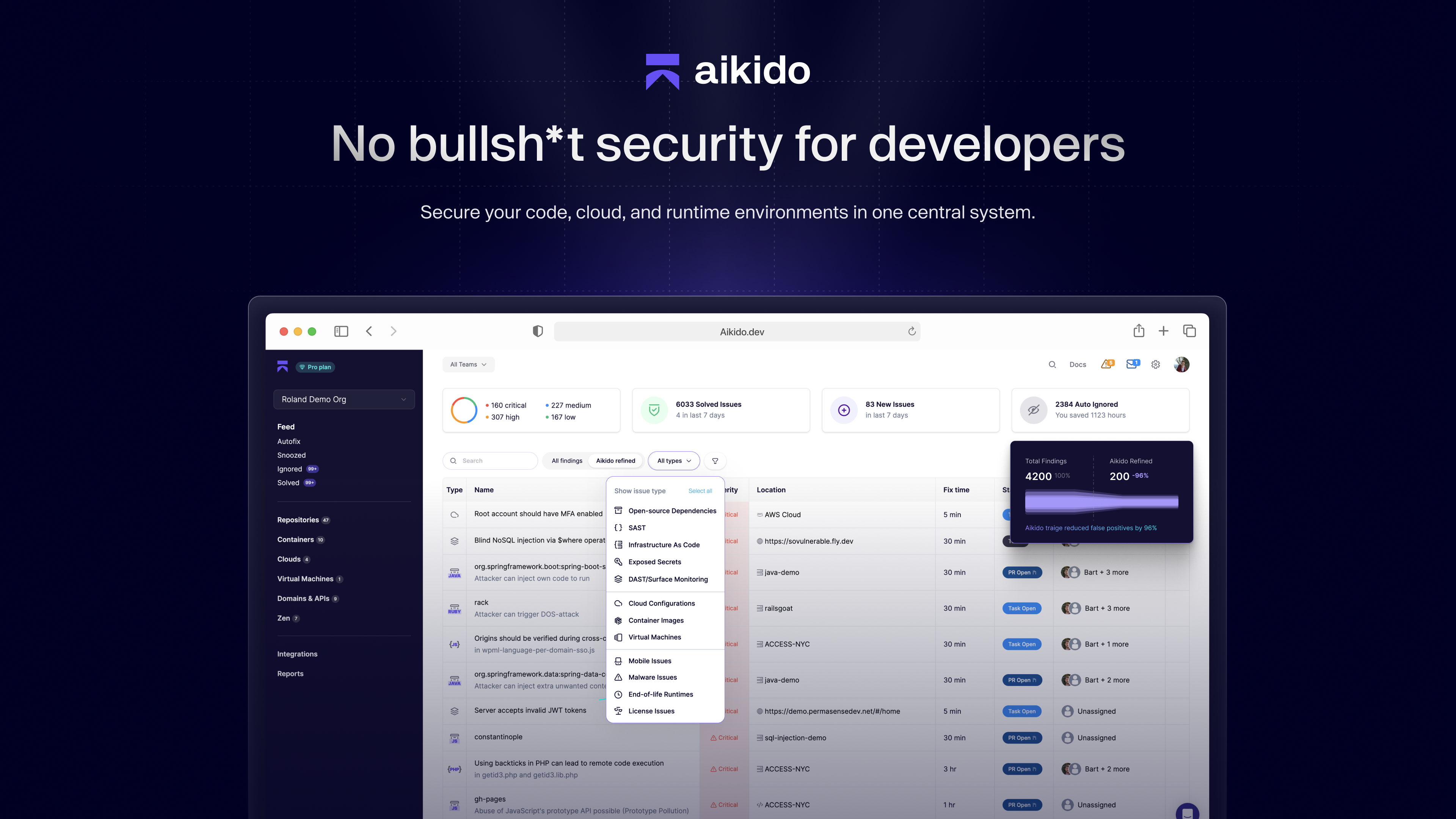 screenshot of Aikido Security
